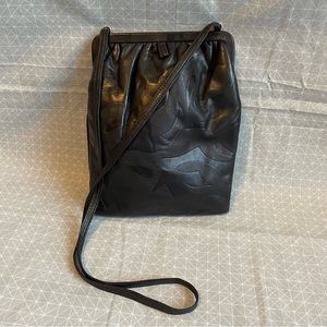Shirl Miller Embossed Leather Crossbody Pouch Bag
